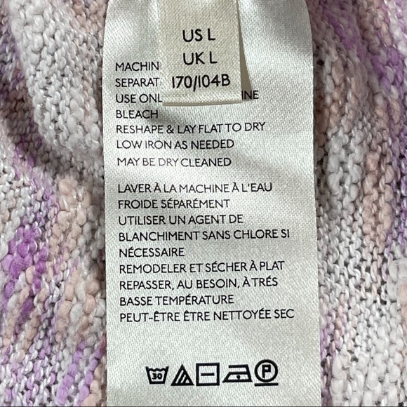 Free People We The Free size large purple orange & off white sweater thumbholes - Picture 14 of 16